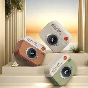 Retro Camera style bluetooth earbud headphones